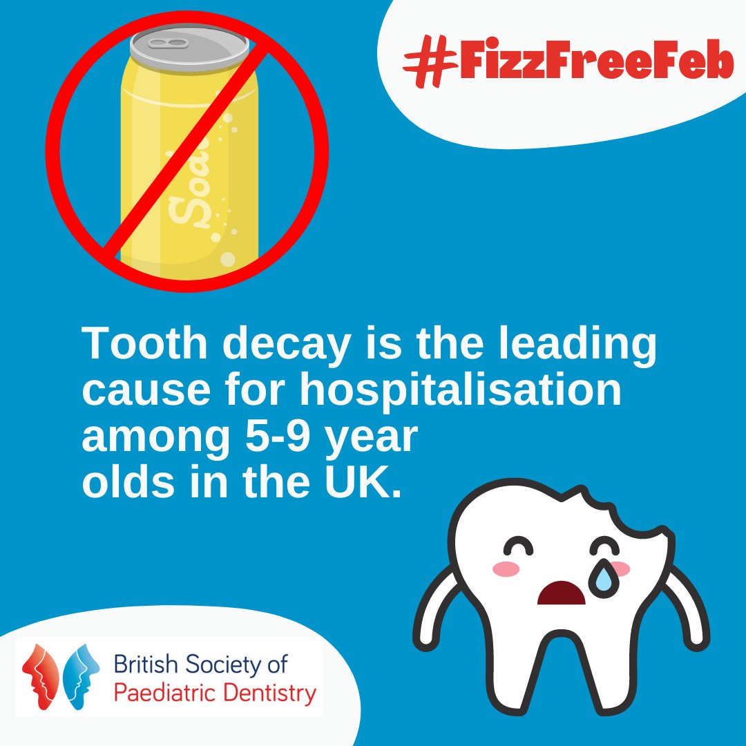 Tooth decay is the leading cause of hospitalisation among 5 - 9 year olds in the UK. #FizzFreeFeb is the perfect opportunity to Go Fizz Free and stay Fizz Free! Save money, help the planet and protect your children's teeth: ow.ly/NCNP50MNmc0 #childrenshealth #toothdecay