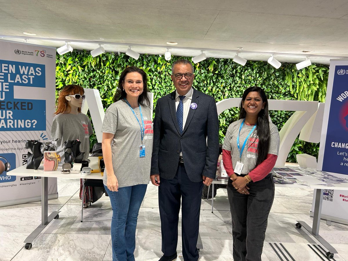#worldhearingday2024 is here!
We at <a href="/WHO/">World Health Organization (WHO)</a> headquarters are taking the opportunity to promote the health of our colleagues.
There are over 500 events registered to happen for World Hearing day.
<a href="/makelistenings1/">Make Listening Safe</a>