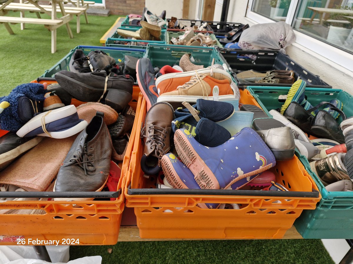 Our school collection is going well, we now have over 200 pairs!!! <a href="/shoeaiduk/">Shoe Aid</a> 3 more days to go.
