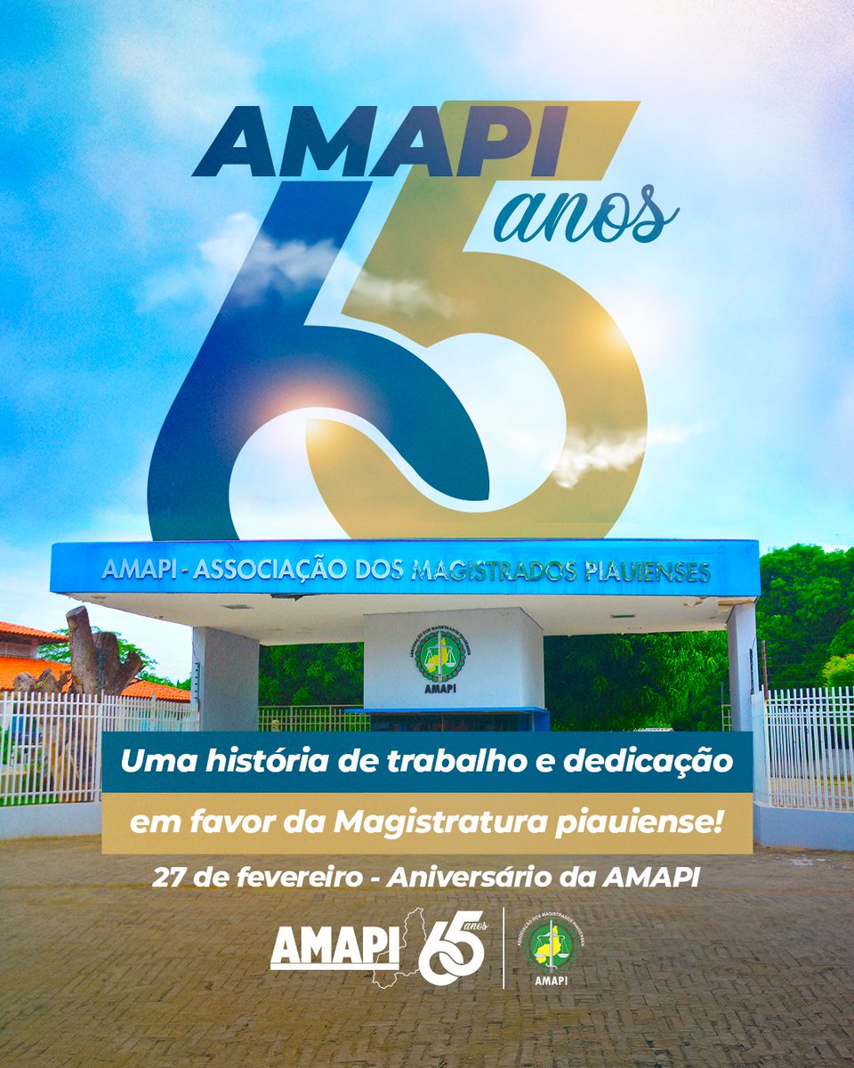 Amapi_Piaui's tweet photo. Há 65 anos, um compromisso inabalável com a justiça foi estabelecido no coração do Judiciário piauiense: nascia a Associação dos Magistrados Piauienses. Que os próximos anos sejam marcados por mais realizações e pelo compromisso com os ideais que a AMAPI representa! #amapi65anos https://t.co/GmF8O0MpYG