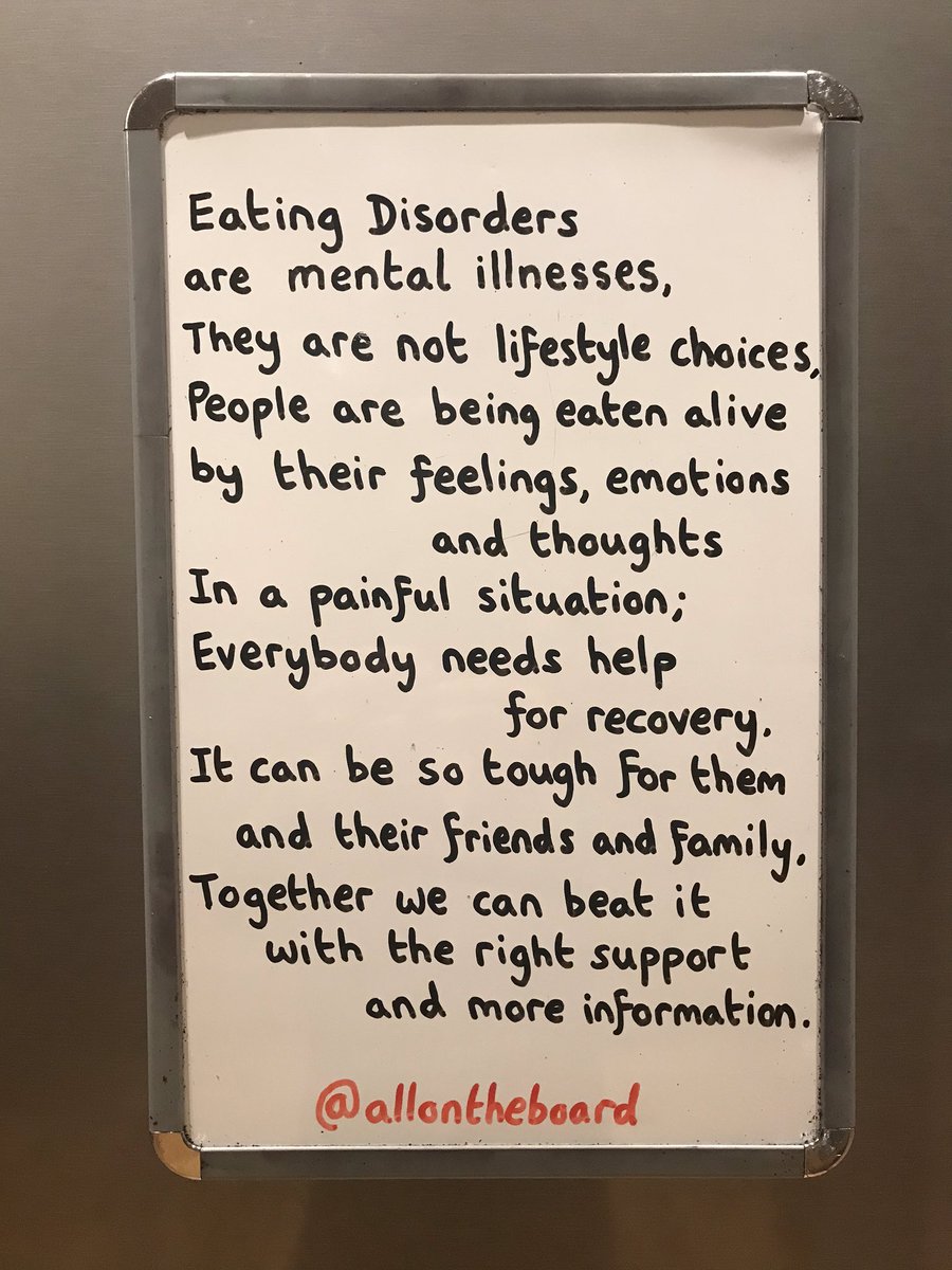 Eating Disorders are mental illnesses, they are not lifestyle choices. 
However lonely you feel, please know you are not alone. 

#EatingDisordersAwarenessWeek #EatingDisorders #EDAW #allontheboard