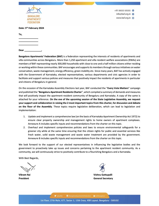 Bangalore Apartments' Federation tweet media