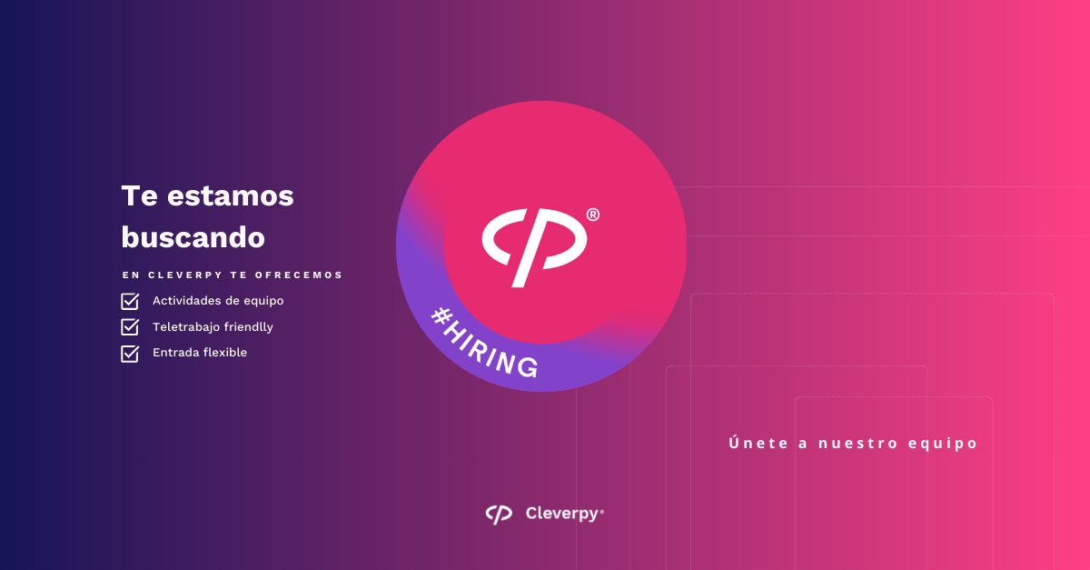 CleverpyML's tweet image. 📢¡Te estamos buscando!
En #Cleverpy estamos buscando un #DesarrolladorJAVA con ganas de formar parte de un equipo joven y dinámico, y que quiera participar en nuevos retos desarrollando soluciones de software.
Inscríbete aquí⬇️
cleverpy.factorialhr.es/job_posting/ba…