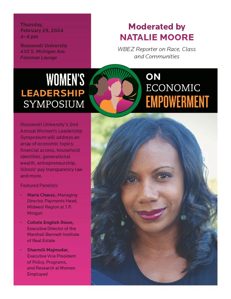 Join us this Thursday, February 29th for the Women's Leadership Symposium, hosted by the Women's Leadership Council and Roosevelt University’s Office of Career Services.  leadership. Registration is now open, sign up here: buff.ly/3uUsy6s.
