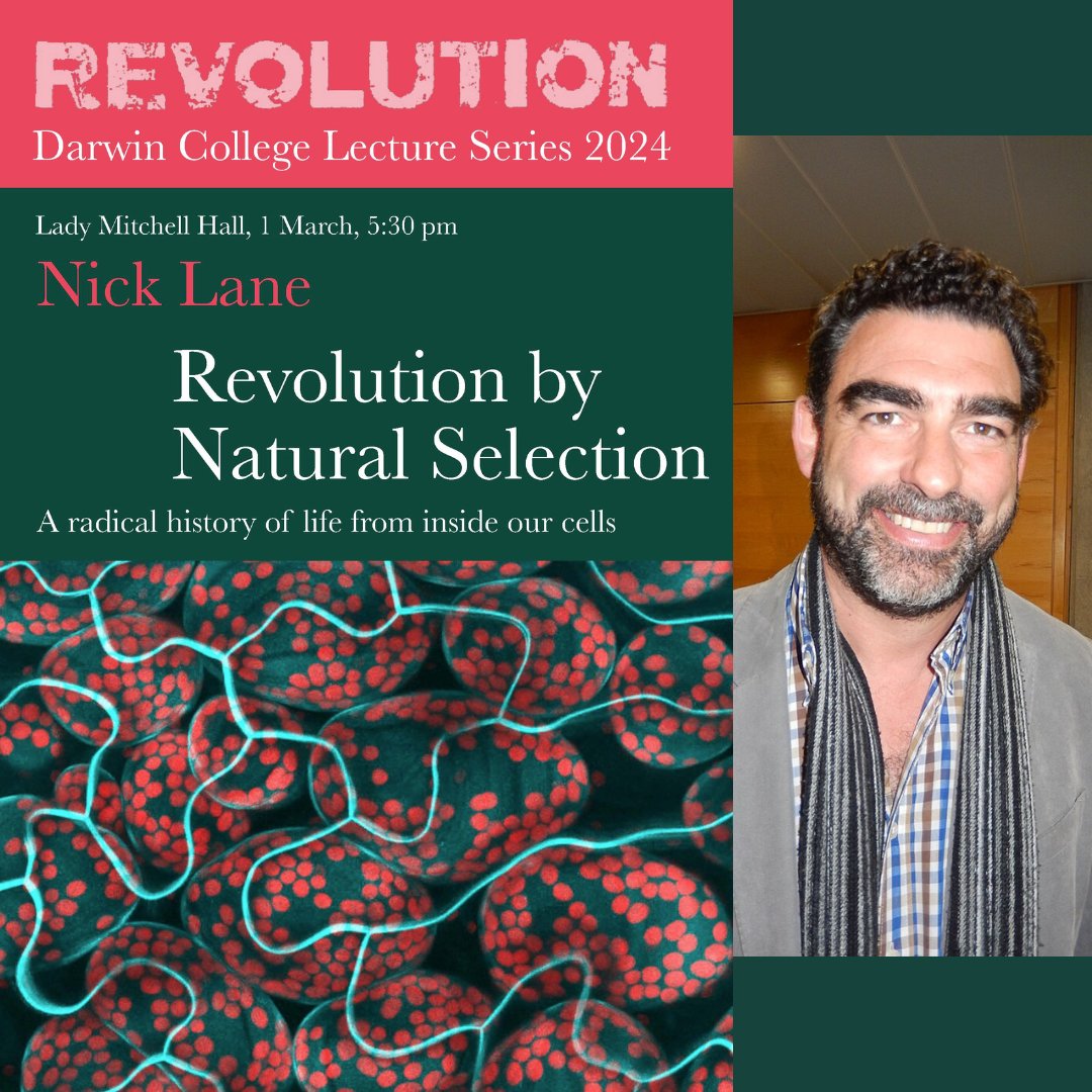 Professor Nick Lane, Professor of Evolutionary Biochemistry at @ucl, will address the @DarwinLectures this Friday. He talked to us about why the way energy works in cells is key to the origins of life; and the importance of scientific disagreements. darwin.cam.ac.uk/news/darwin-co…