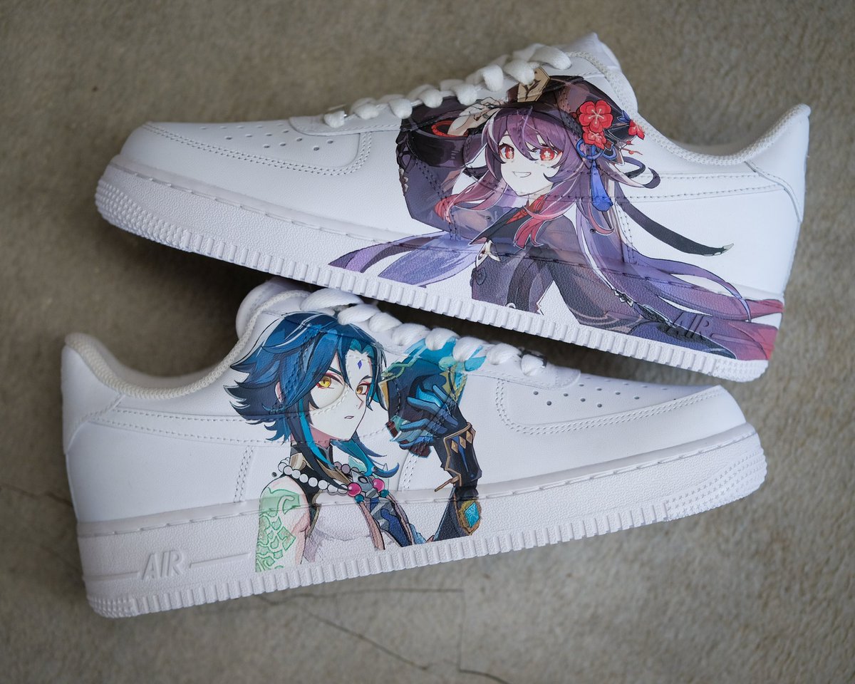 debbydbayart's tweet photo. XIAO or HUTAO?!✨
#xiao #Genshin_Impact #genshin #hutao #customsepatu #customaf1 #nikeaf1 https://t.co/gsDG9TYBJq