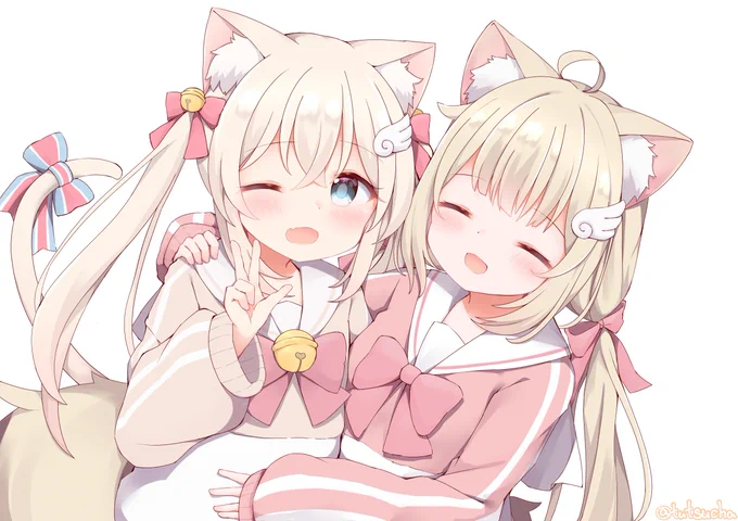 シフォンちゃんとラムネちゃん描いた 