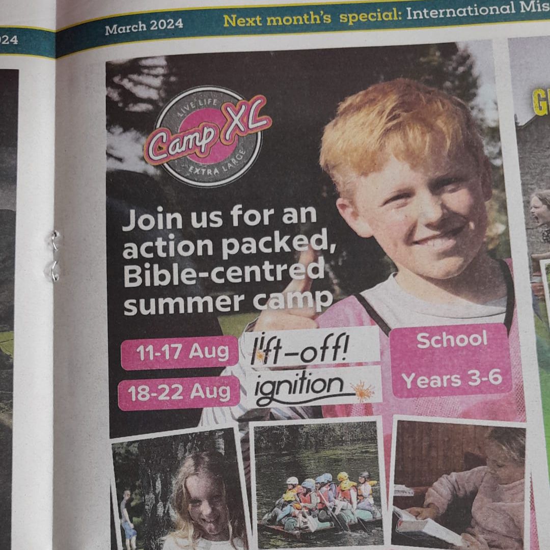 Have you seen our ad for children's camps in the March Edition of Evangelicals Now?