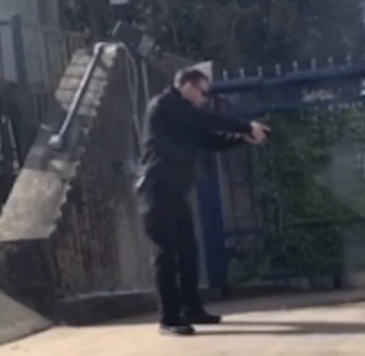 Le__Resistance's tweet photo. Identify this filthy POS, aiming his gun at a dying man on fire screaming at him to “get on the ground” when he’s already on the ground, burning &amp; helpless.

How devoid of human qualities can one scumbag have?

#AaronBushnell #Aaron_Bushnell #RIPAaronBushnell #FreePalestine https://t.co/R2FNYNu87H