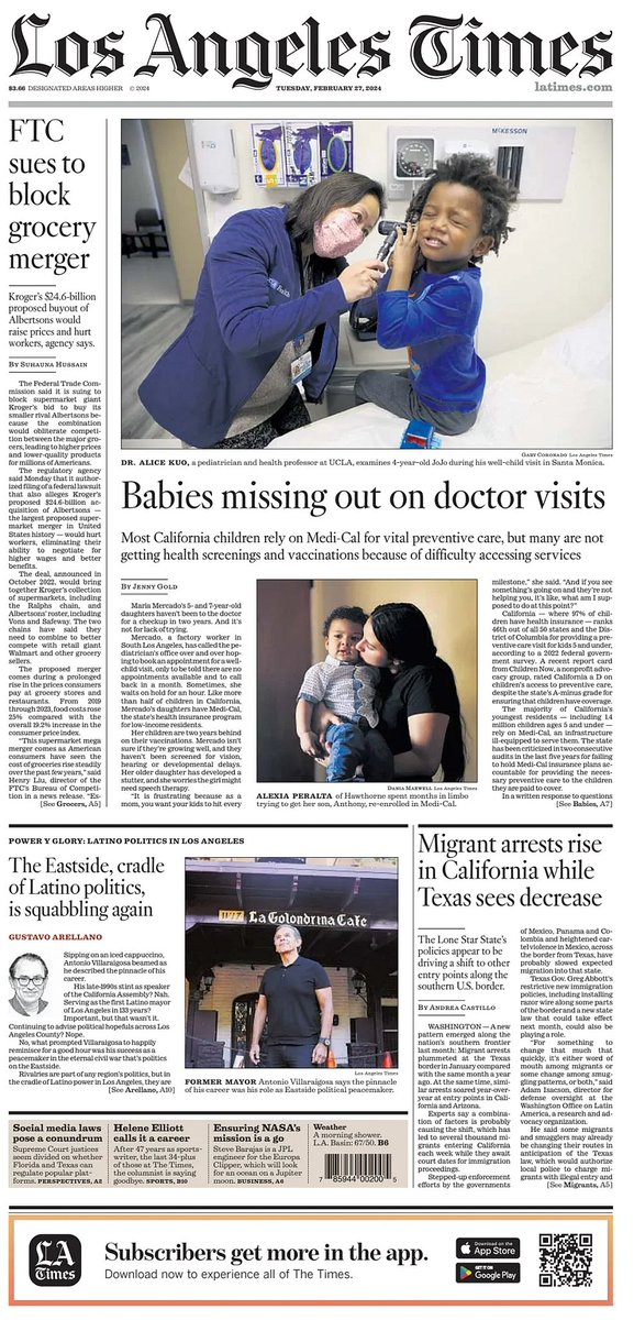 🇺🇸 Babies Missing Out On Doctor Visits ▫Hours on hold, limited appointments: Why California babies aren’t going to the doctor ▫@JennyAGold ▫tinyurl.com/2dywm9nc #frontpagestoday #USA @latimes 🇺🇸