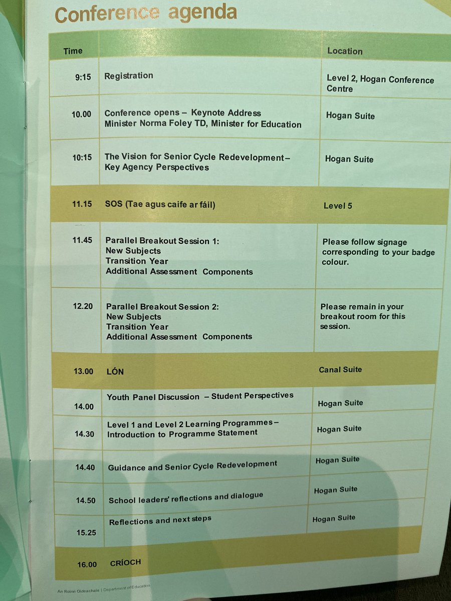 Colaistebride's tweet image. Delighted to attend Senior Cycle Redevelopment Conference for School Leaders @CrokePark. #specifications #collaboration #clarity #cooperation #support #accelerated-delivery #reimagine