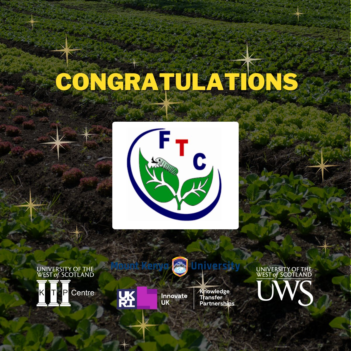 We're thrilled to congratulate <a href="/farmtrackconsul/">Farmtrack</a>, KTP Associate Teresiah Njihia, <a href="/UniWestScotland/">UWS</a> and 
<a href="/MountKenyaUni/">MountKenyaUniversity</a>'s academic teams for receiving a Very Good for their #KTP project🎉

<a href="/innovateuk/">Innovate UK</a> <a href="/IUK_KTP/">Knowledge Transfer Partnerships at Innovate UK</a> #uws #mku
