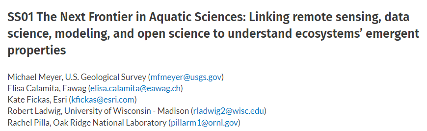 Robert Ladwig (@hydrobert) on Twitter photo One day left to submit an abstract to #ASLO24 <a href="/aslo_org/">ASLO</a>. If you're doing anything with remote sensing, data science, modeling, machine learning or open science, then come+join our session! <a href="/mishafredmeyer/">Michael F Meyer</a> <a href="/e_calamita/">Elisa Calamita</a> <a href="/katefickas/">Dr. Kate Fickas</a> @rmpilla One day left to submit an abstract to #ASLO24 <a href="/aslo_org/">ASLO</a>. If you're doing anything with remote sensing, data science, modeling, machine learning or open science, then come+join our session! <a href="/mishafredmeyer/">Michael F Meyer</a> <a href="/e_calamita/">Elisa Calamita</a> <a href="/katefickas/">Dr. Kate Fickas</a> @rmpilla