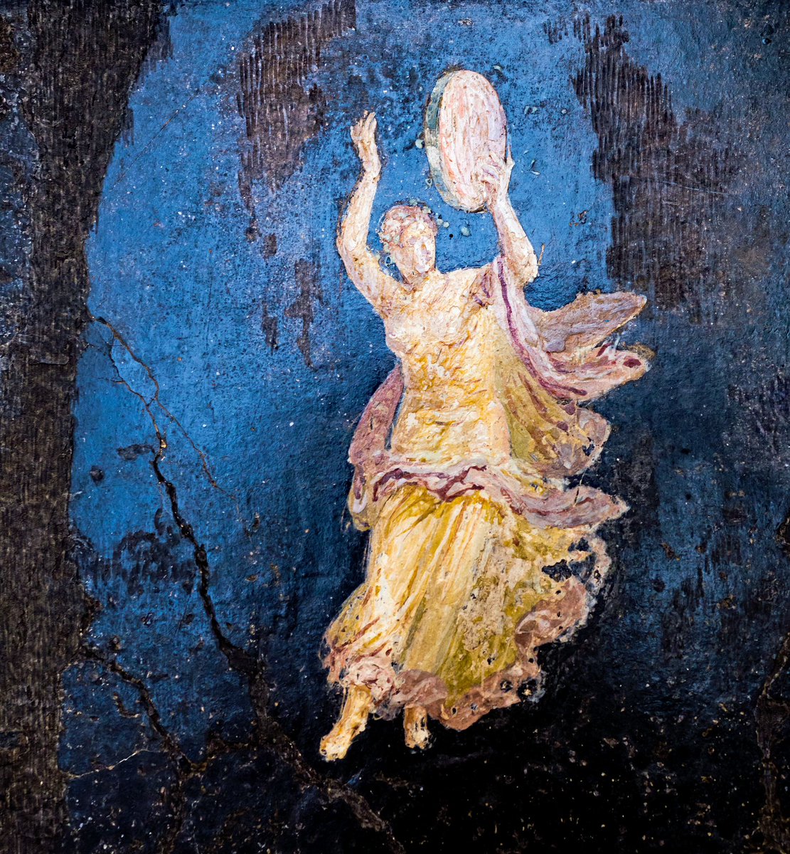 Dancing maenads (detail)

findspot: Pompeii 

Villa of Cicero

Museo Archeologico di Napoli

wall painting (fresco)

circa 20 BC - 45 AD 

-
-