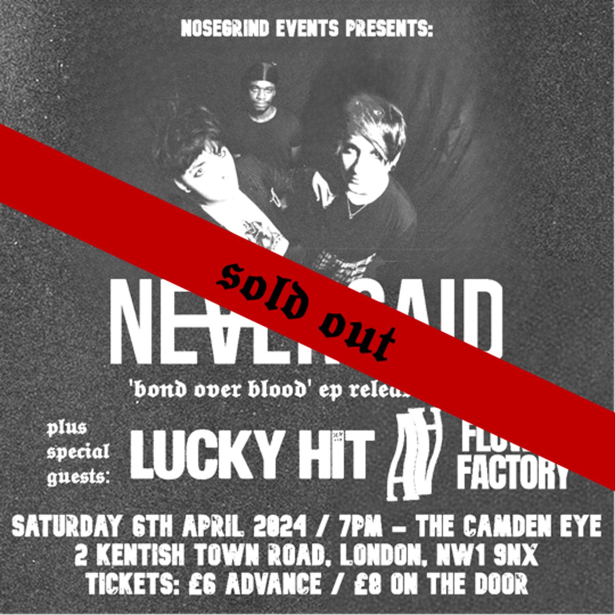 Flower Factory’s first performance opening for @neversaidband is sold out. Thank you so much to everyone who bought tickets, they sold out in two days! Bring your energy…