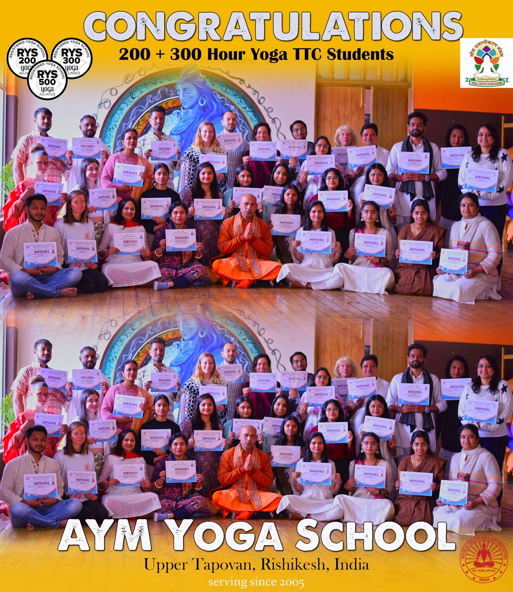 A huge congratulations to these newly graduated Yoga Teachers. You all are amazing and best wishes for your future. #certificate #yogacertification #yogaalliancecertified #yogainrishikesh  #yogalovers #celebrationoflife #Happiness #wellness #journey #life