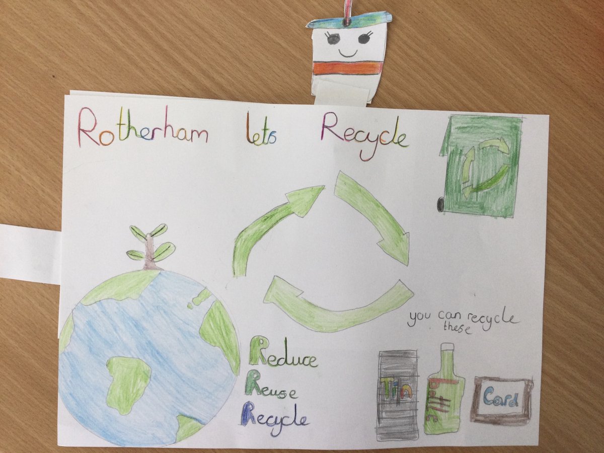 What fabulous moving part posters our children have designed and created in DT sessions to promote recycling in Rotherham! <a href="/RedscopeSchool/">Redscope School</a>