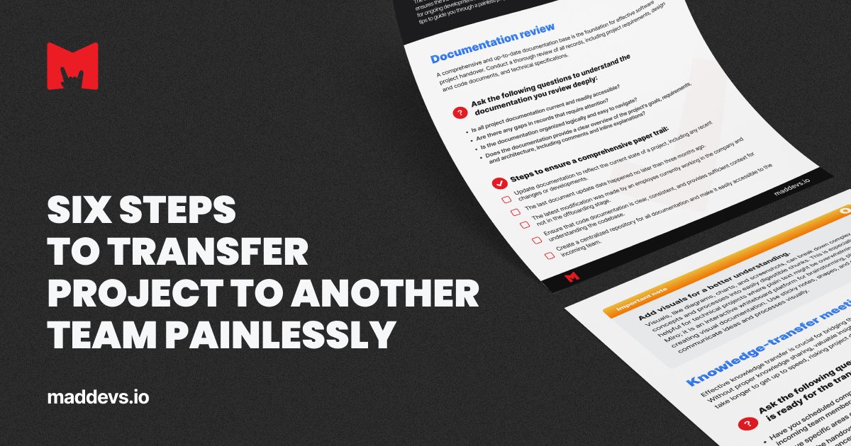 Facilitate a seamless software project handover with our 6-step checklist. Ensure the new team has the needed knowledge and resources. Explore FAQs, steps, and tips for a smooth transition: bit.ly/3wblHWE