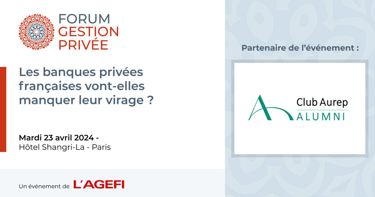 #ForumGestionPrivée  - 📆 23 avril
Inscription : bit.ly/401Zl4v
[PARTENAIRE] Venez rencontrer CLUB AUREP ALUMNI au Forum de la Gestion Privée !