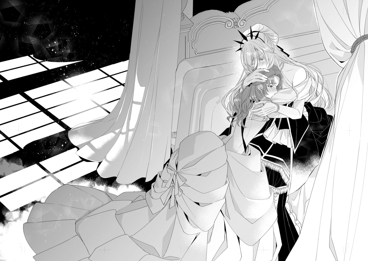 15話ラストページは11話ラストページと見比べると、窓から差し込む月の光から逃げるように影でナトリを抱きしめるラピスに対して、太陽の光に照らされながらナトリを抱きしめるダイアナっていうとの対比になっています。他にも意味を仕込んでるので考察していただければ…☺️✨