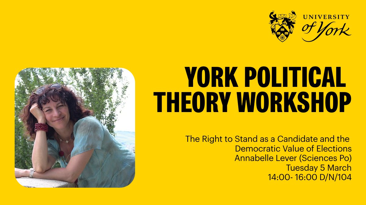 Next week, we host Annabelle Lever @CEVIPOF who will present her paper on the Right to Stand as a Candidate and the Democratic Value of Elections.