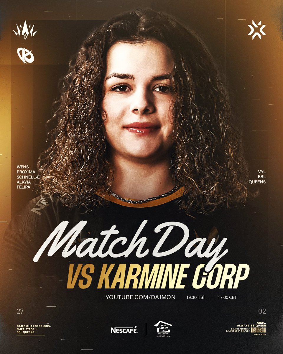 Grup Aşaması'nda Son Basamak! 👊 VCT 2024: Game Changers EMEA Stage 1 - A Grubu'nda dördüncü karşılaşmamıza çıkıyoruz! 🆚 @KarmineCorp 🕖 19.00 TSİ 📺 YouTube.com/da1moN #FORZABBL