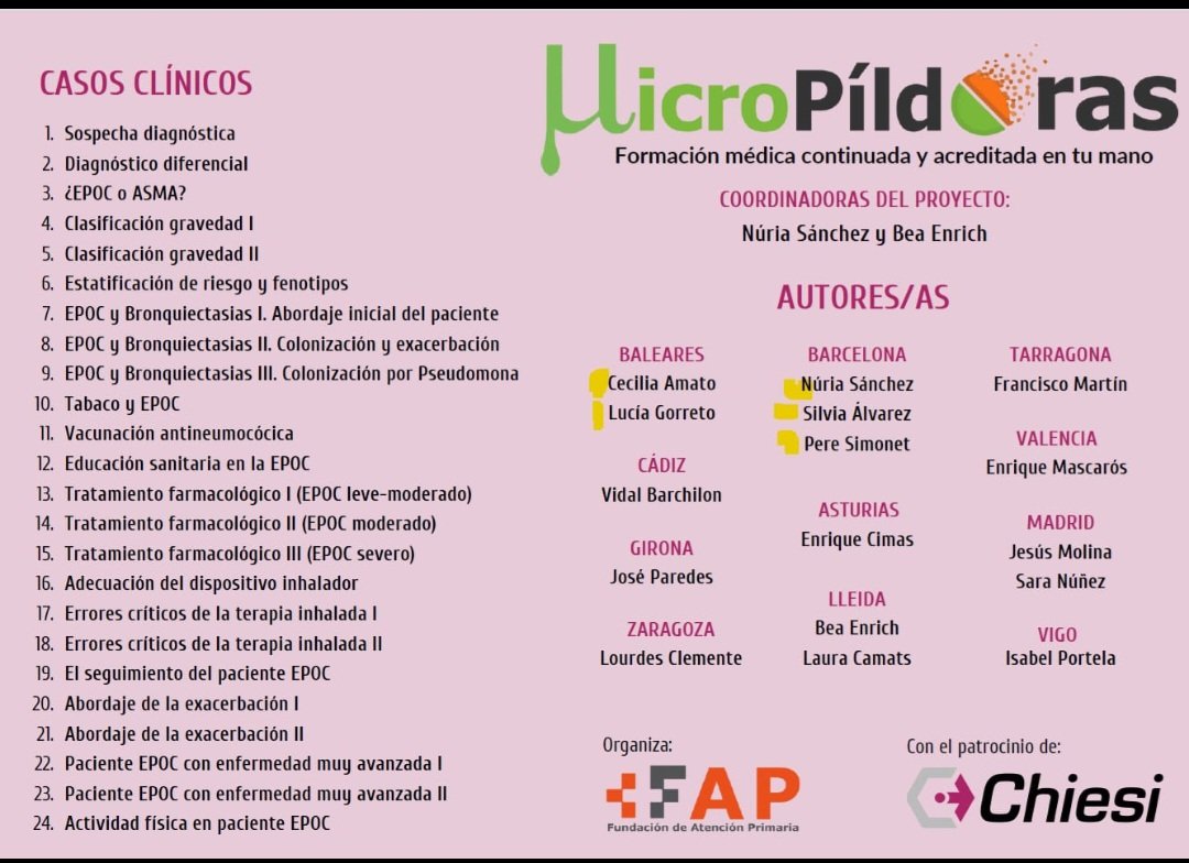 Nou curs #MPOC #EPOC acreditat gratuit a través de fundacionap.org/micropildoras basat en casos i respostes raonades. Descarregeu l'app. Cada cas es fa en pocs minuts. <a href="/CAMFiC/">🌳CAMFiC</a> <a href="/CAPSBEsq/">CAPSBE</a>