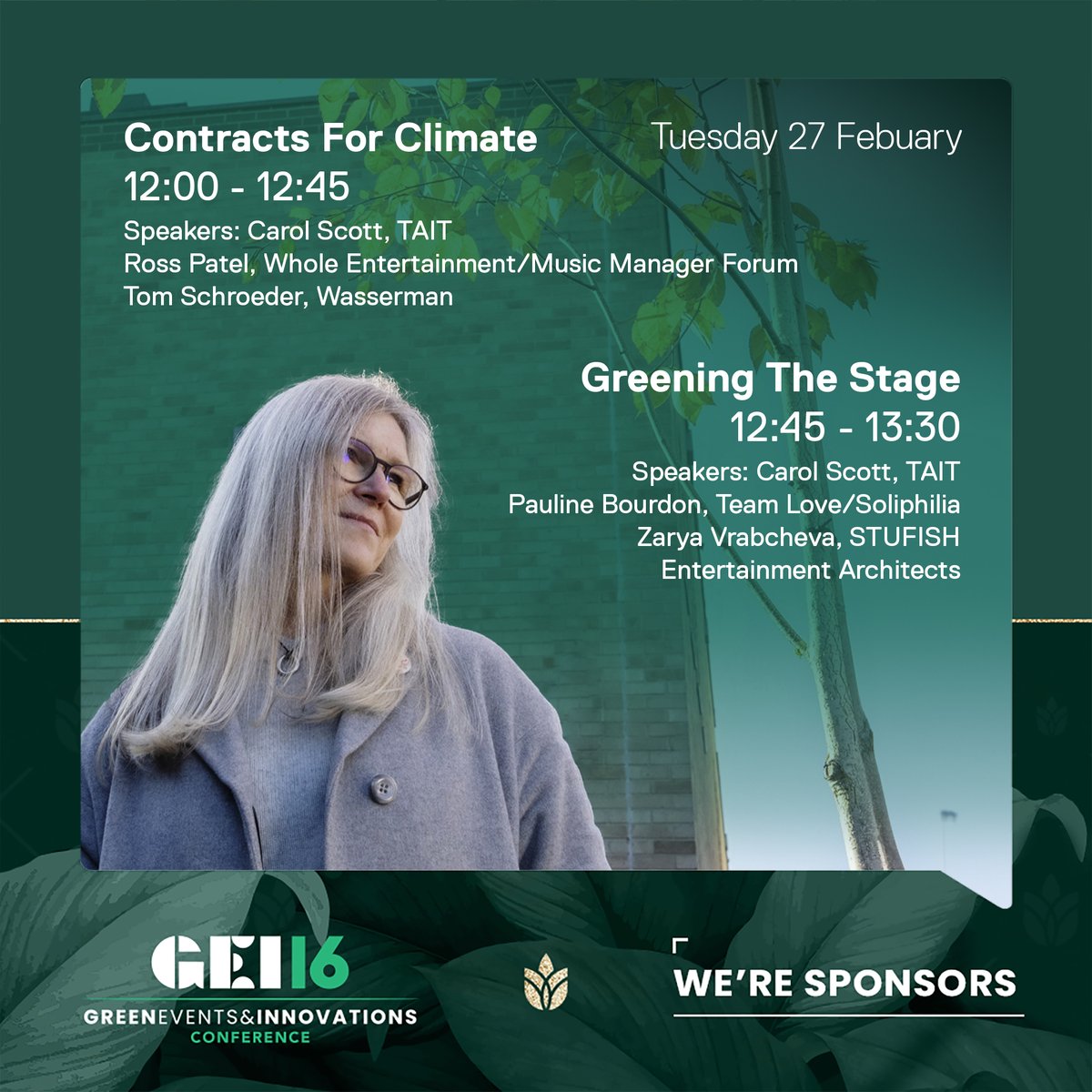 Principal Sustainability Advocate, Carol Scott, and other industry-leading players will be gathering in London today to discuss topics such as transport, energy, food, equality, inclusivity, climate justice, design & materials usage, circularity, and much more at GEI16.