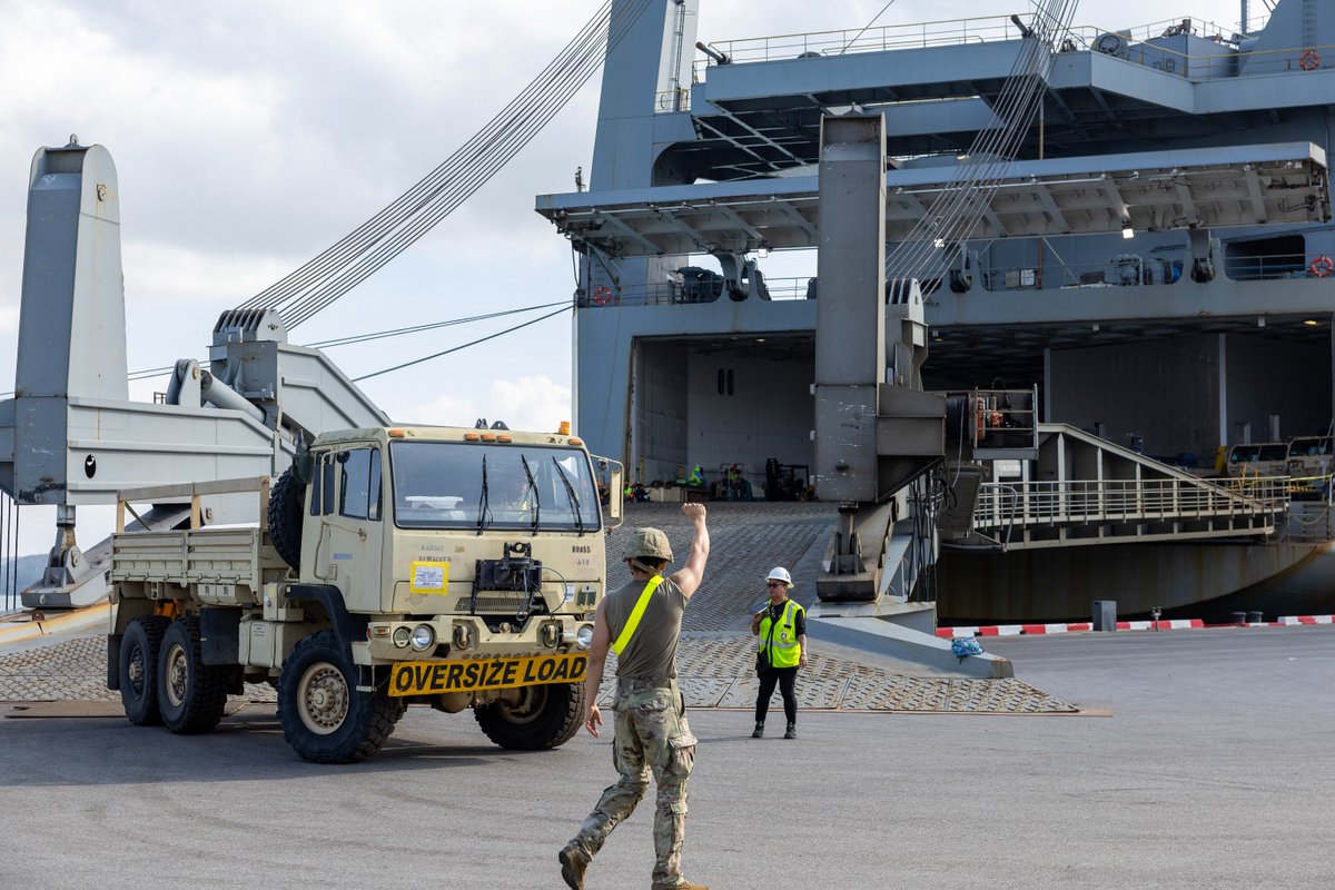 U.S. Navy's Military Sealift Command (MSC) chartered ship MV Cape Horn (T-AKR 5068) arrives at the port of Sattahip, Thailand, to deliver equipment for exercise Cobra Gold 2024.

#USNavy | #MSCDelivers