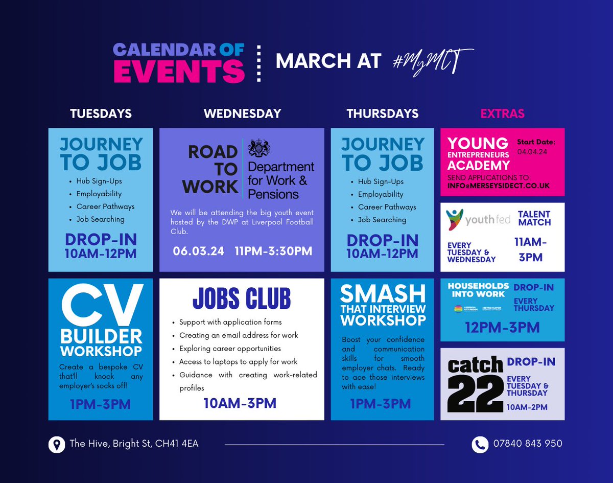 🌟 Exciting News! 🌟 Our March events calendar is now LIVE at MyMCT! 🗓️ Whether you're on the job hunt or paving your path to self-employment, our events are packed with resources to guide you along the way. #BetterTogether at #MyMCT #CareerDevelopment #SelfEmployment