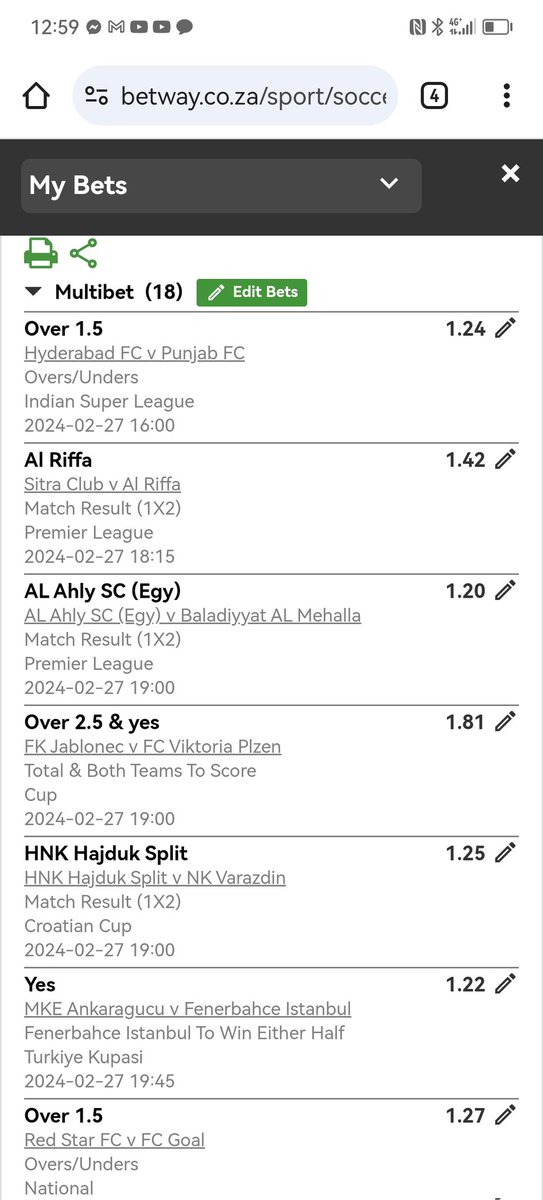 kingpunter10's tweet photo. I just placed a bet with Betway. Tap here to copy my bet or search for this booking code in the Multi Bet betslip X6A622B5B https://t.co/T7kq4997Tb https://t.co/010rrDdt54