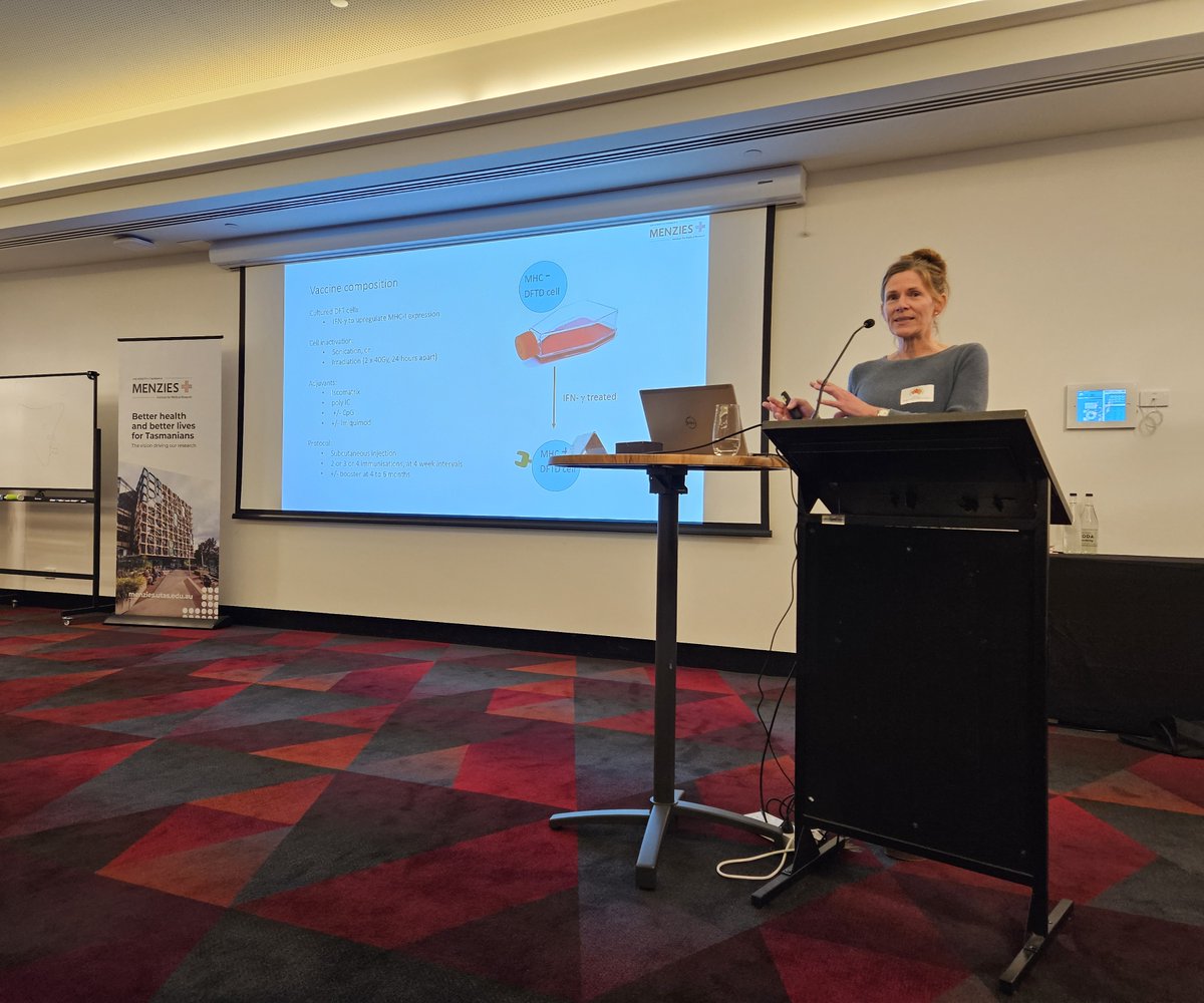 WildImmunity's tweet image. Veterinarian/PhD Ruth Pye covers previous #DFTD vaccine trials and the immune response to #TransmissibleCancers.