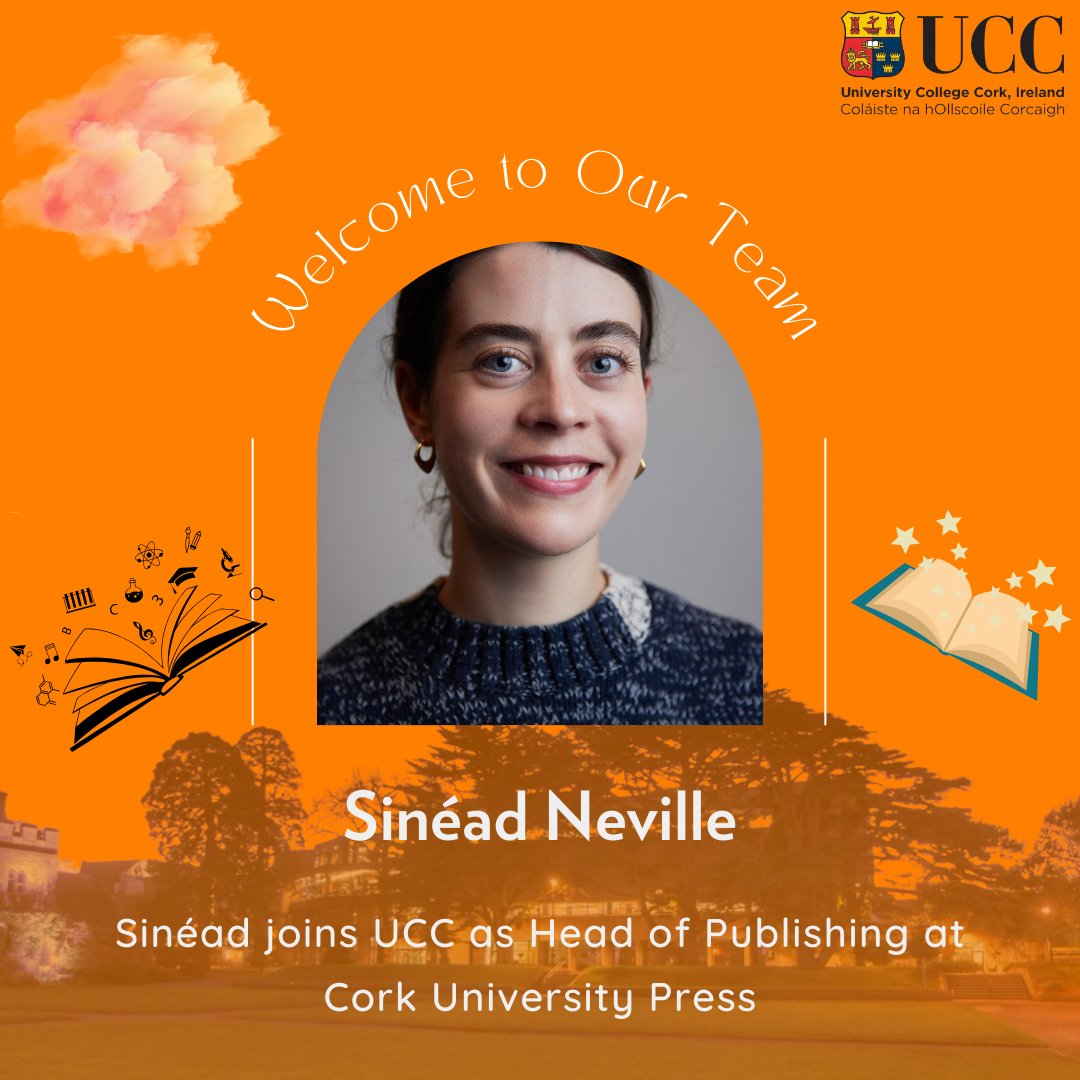 A big @UniversityCollegeCork welcome to Sinéad Neville who has joined UCC as Head of Publishing at @CorkUP Sinéad joins us from @everymancork where she was Communications and Marketing Manager. We are really looking forward to working with you Sinéad.