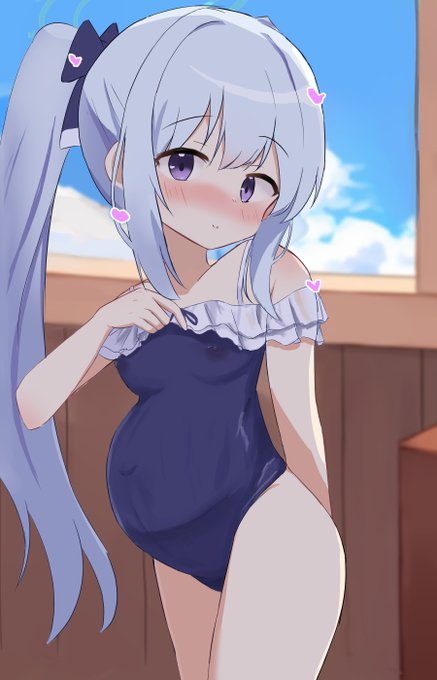 水着が薄いボテミヤコです! 