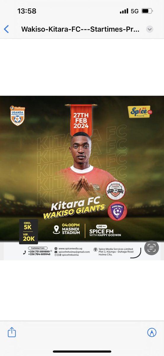 Today is another win  for <a href="/KitarafcHoima/">Kitara Football Club (The Royals)</a> <a href="/SpiceFMHoima/">SpiceFM 89.9 Hoima</a> <a href="/OfficialFUFA/">FUFA</a> <a href="/WakisoGiantsFC/">Wakiso Giants FC</a>. Thanku team management and players.