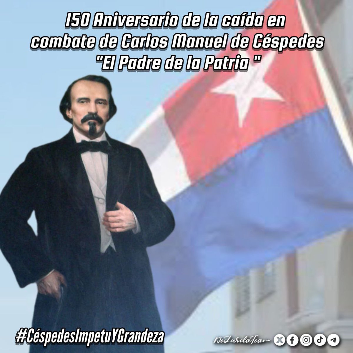 🇨🇺 'No hay la menor duda de que Céspedes simbolizó el espíritu de los cubanos de aquella época, simbolizó la dignidad y la rebeldía de un pueblo, heterogéneo todavía, que comenzaba a nacer en la historia'. Fidel #CéspedesÍmpetuYGrandeza #CubaViveEnSuHistoria #DeZurdaTeam