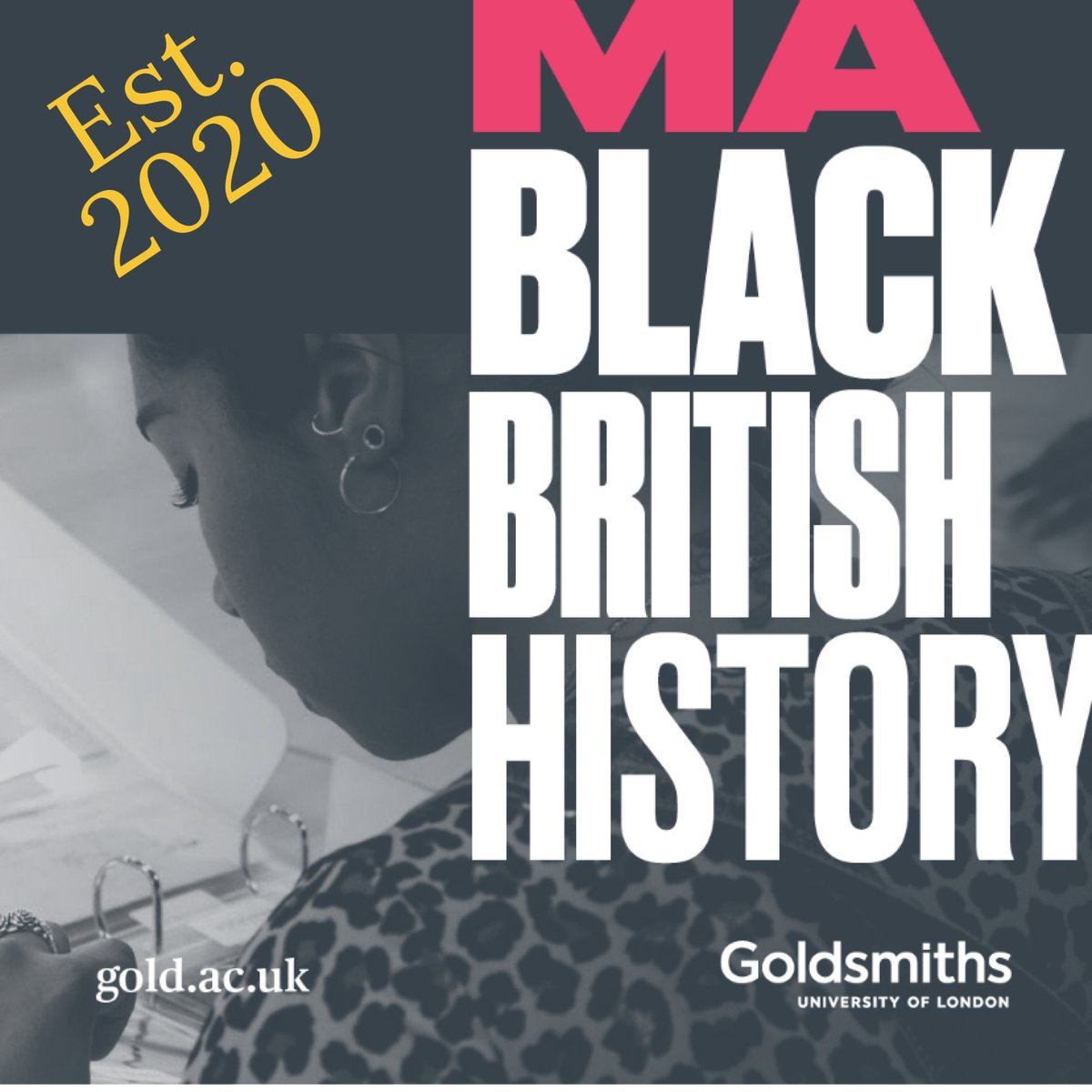 MA Black British History (@blackbrithistma) on Twitter photo We are open for applications for the 2024-2025 academic year! 🔔
Are you interested in pursuing a Master's degree in Black British History? Join us and develop original research in this important and growing field. Contact us at black@gold.ac.uk for more information. We are open for applications for the 2024-2025 academic year! 🔔
Are you interested in pursuing a Master's degree in Black British History? Join us and develop original research in this important and growing field. Contact us at black@gold.ac.uk for more information.