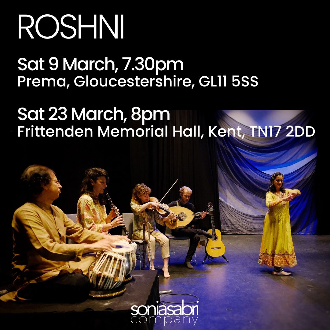 This March you can see ROSHNI in Gloucestershire and Kent! ROSHNI is an intimate crafting of dance and live music, exploring the highs and lows of life today. ROSHNI is both deeply moving and gloriously entertaining! Book you tickets! #SoniaSabriCompany #RoshniOnTour