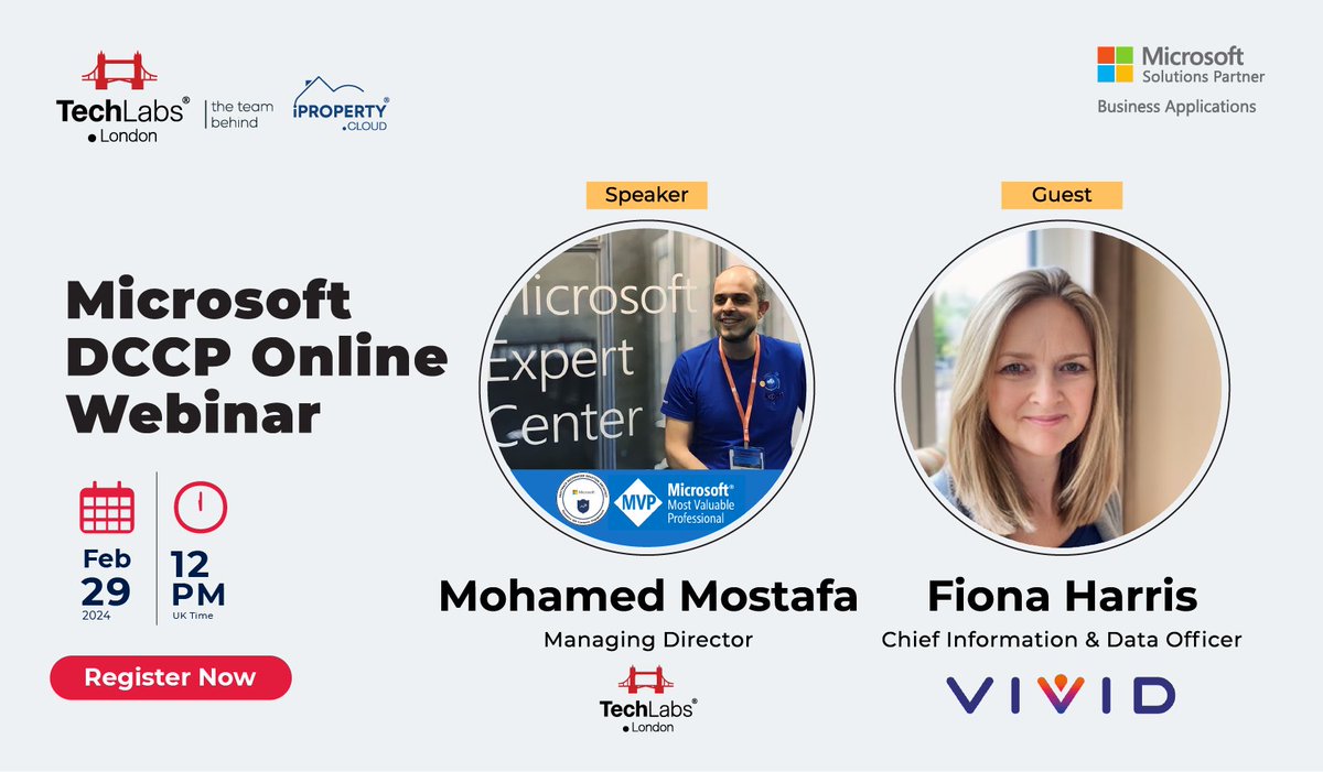 TechLabsLondon's tweet image. Meet our speaker @MIMCRM, Managing Director @TechLabsLondon and our special guest @ FionaHarris - Chief Information &amp;amp; Data Officer @WeAreVIVIDhomes as we will showcase a case study and discuss the implementation challenges of DCCP. bit.ly/3uSGKgg