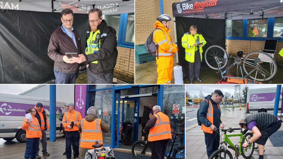 Thank you @Humberbeat & @RevolutionYorks for supporting our staff bike 🚲 event at Stockholm Road Depot.

The day was well-received by colleagues, with several bikes securely marked, checked by mechanics and hi-vis & lights provided, where needed.

#StaySafeStaySeen #LockItMarkIt