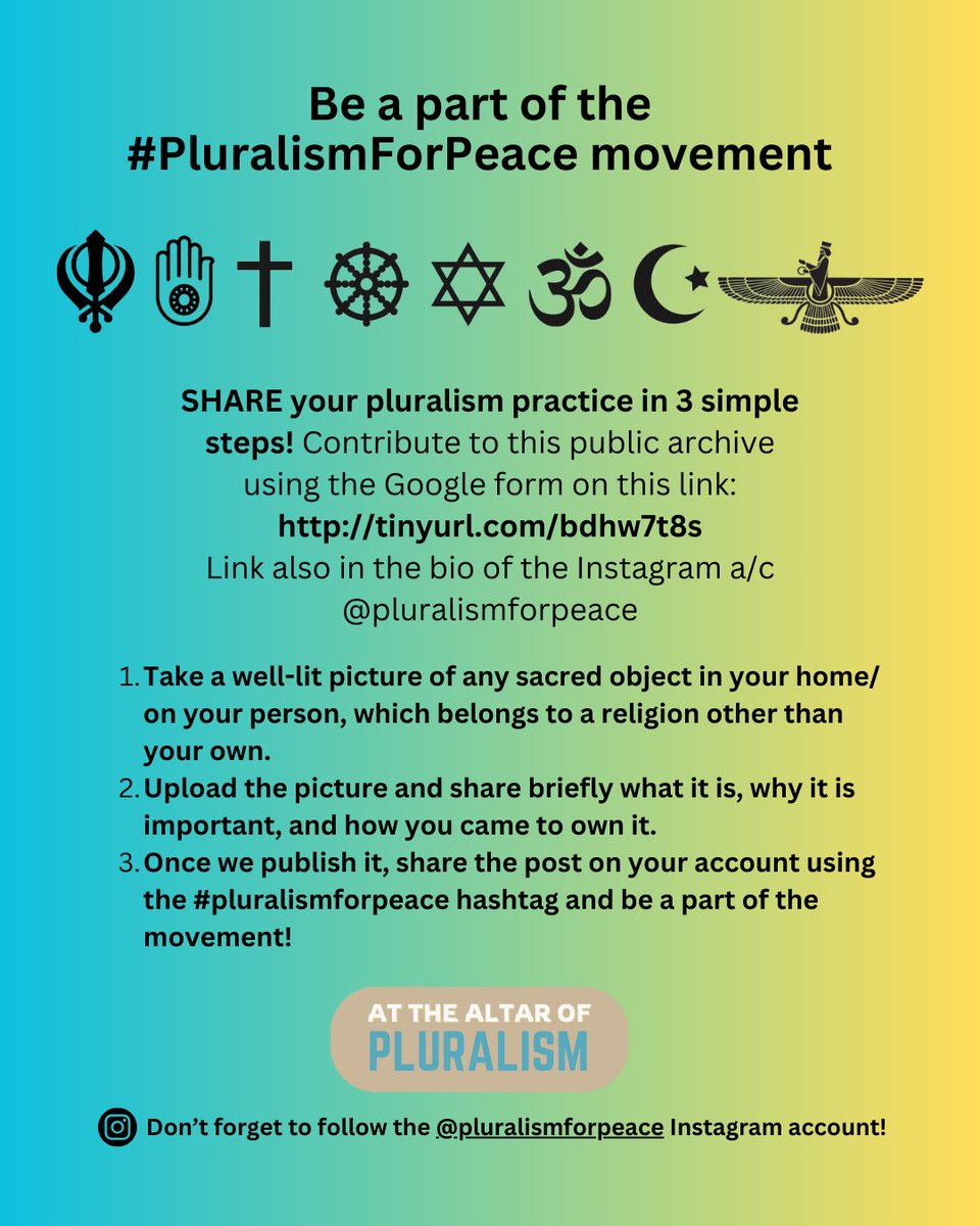 URM1's tweet photo. The ask is simple! To be a part of this movement towards greater solidarity and peace, just take the steps shared below and fill in the form on this link: https://t.co/sHDHxOVwov 

#pluralismforpeace #interfaithharmony #peace https://t.co/rPbWm6LqBx
