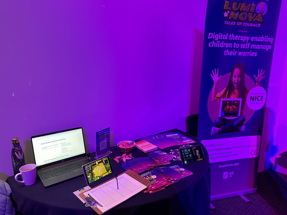 The team are out in the field! Meet Niamh Bolton on the floor at @MyWakefield CYP Reconnecting Event 2024, showcasing the benefits of #LumiNovaapp to support children with anxiety, fears and worries. Excited to be here! #reconnecting #HereForSchools #cyp #digitaltherapeutics