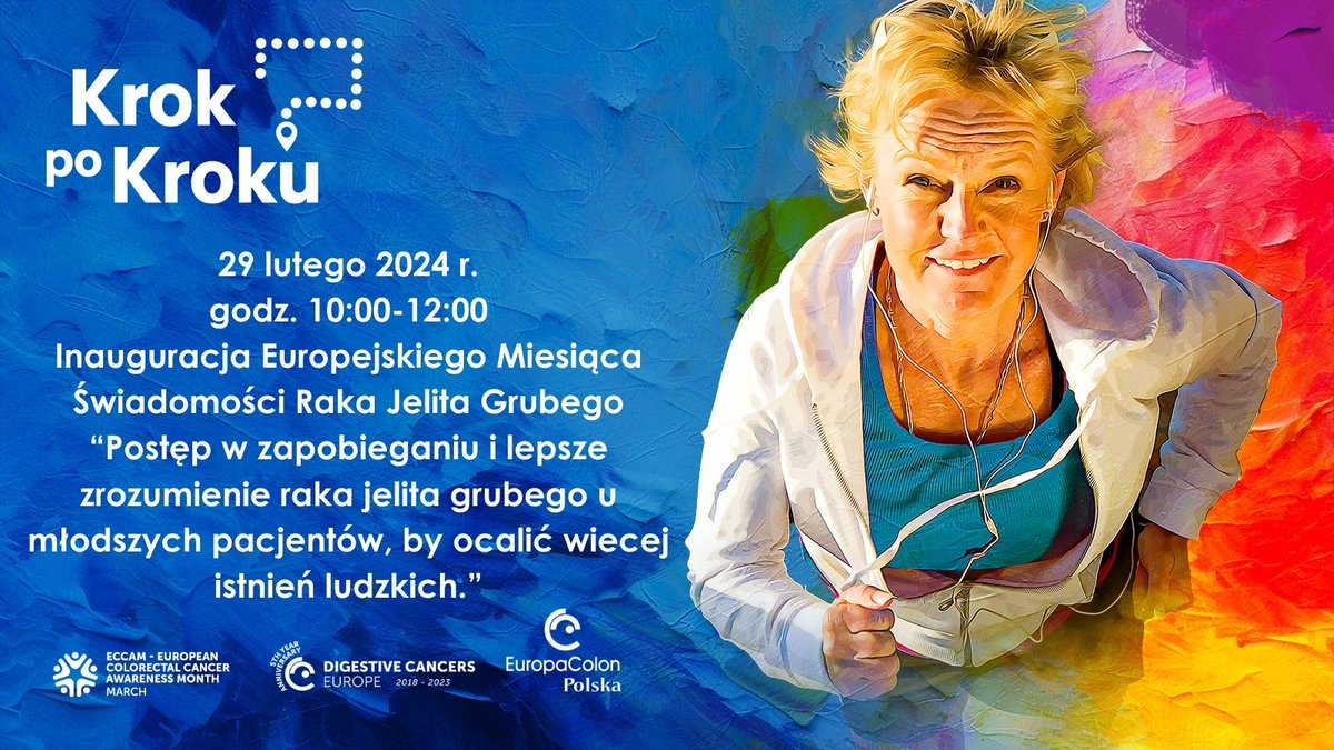 Inauguracja #ECCAM2024 w ramach nadchodzącego Europejskiego Miesiąca Świadomości Raka Jelita Grubego, zarejestruj się na wydarzenie. Spotkanie w języku angielskim. Zapraszamy wspólnie z  @dice_europe #rakjelitagrubego #krokpokroku @IgaRawicka Rejestracja: digestivecancers-eu.zoom.us/webinar/regist…