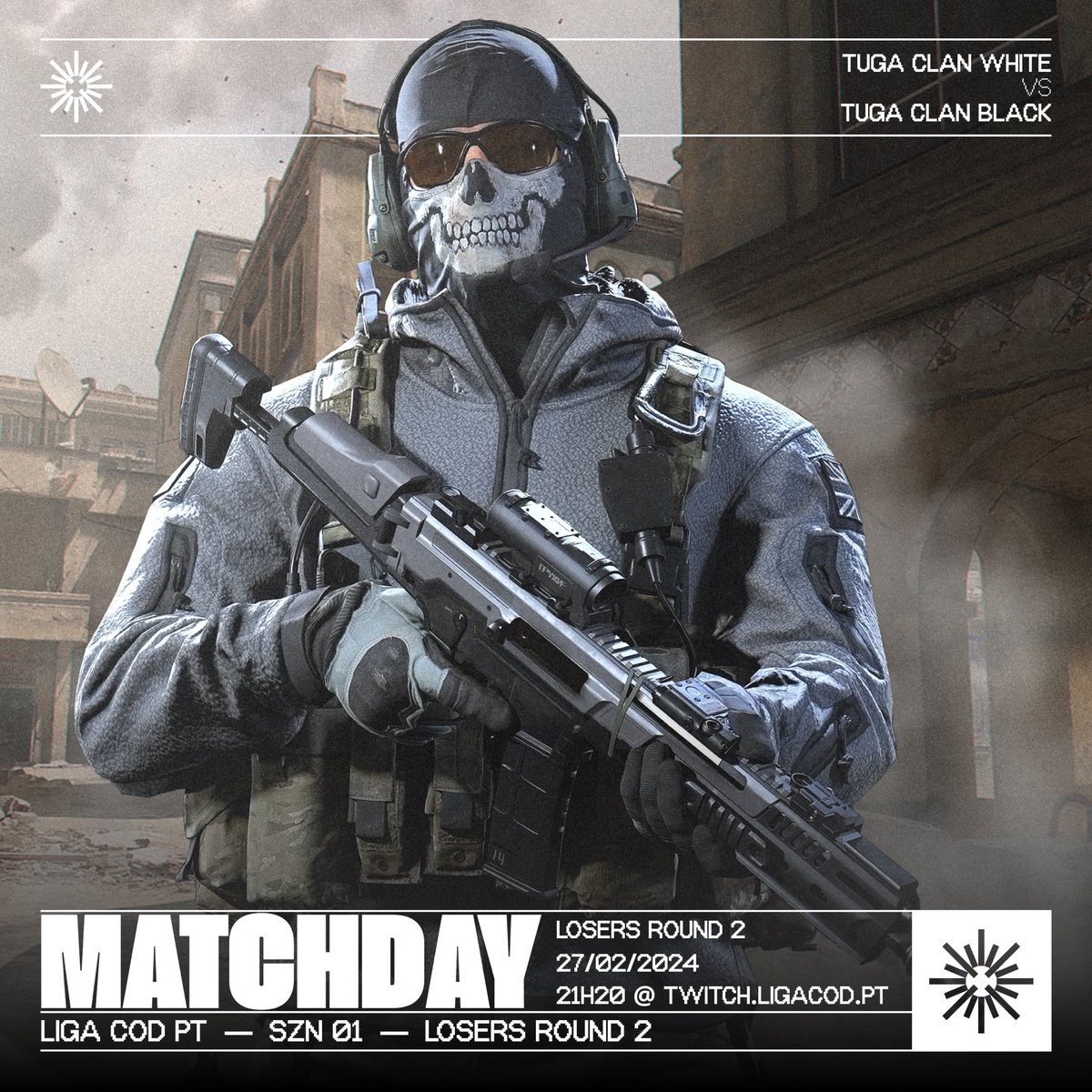 LIGA COD PT | @tuga_clan WHITE vs @tuga_clan BLACK

Hoje temos a derradeira decisão para as equipas TUGA CLAN da Liga CoD PT!

Quem ganhar, vai à <a href="/GameStageOeiras/">GameStage</a>!
Quem perder, perde essa oportunidade.

Contamos convosco!

⏱️ 21h20
🎥 twitch.ligacod.pt