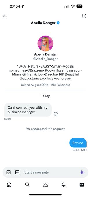 There&rsquo;s no chance I&rsquo;m paying some man 50% of my earnings. My socials are run by me only guys! https://t