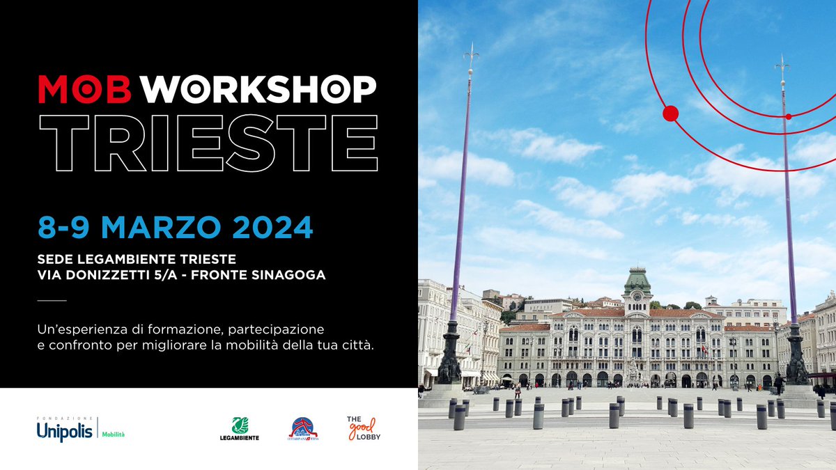 Fondazione Unipolis (@fondunipolis) on Twitter photo (1/2) L'8 e il 9 marzo a Trieste presso <a href="/LegambienteTS/">legambientetrieste</a>, il primo dei tre workshop sulla mobilità sostenibile nelle città dei giovani vincitori del bando #MOB / categoria "Proposte per il presente", volenterosi di rivoluzionare la mobilità in Italia.
> fondazioneunipolis.org/eventi/mob-wor… (1/2) L'8 e il 9 marzo a Trieste presso <a href="/LegambienteTS/">legambientetrieste</a>, il primo dei tre workshop sulla mobilità sostenibile nelle città dei giovani vincitori del bando #MOB / categoria "Proposte per il presente", volenterosi di rivoluzionare la mobilità in Italia.
> fondazioneunipolis.org/eventi/mob-wor…