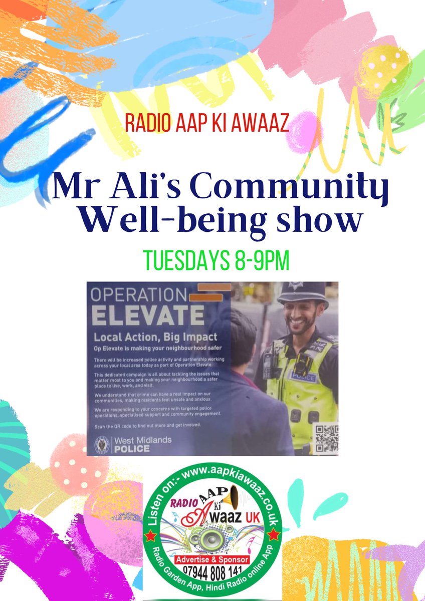 Sgt Patel on Radio Aap ki Awaaz tonight 8-9pm Awaaz.co.uk studio number 0121 682 8142 @WashwoodWMP @MrAlii786 @HodgeHillWMP @WestMidsVRP @WMPolice