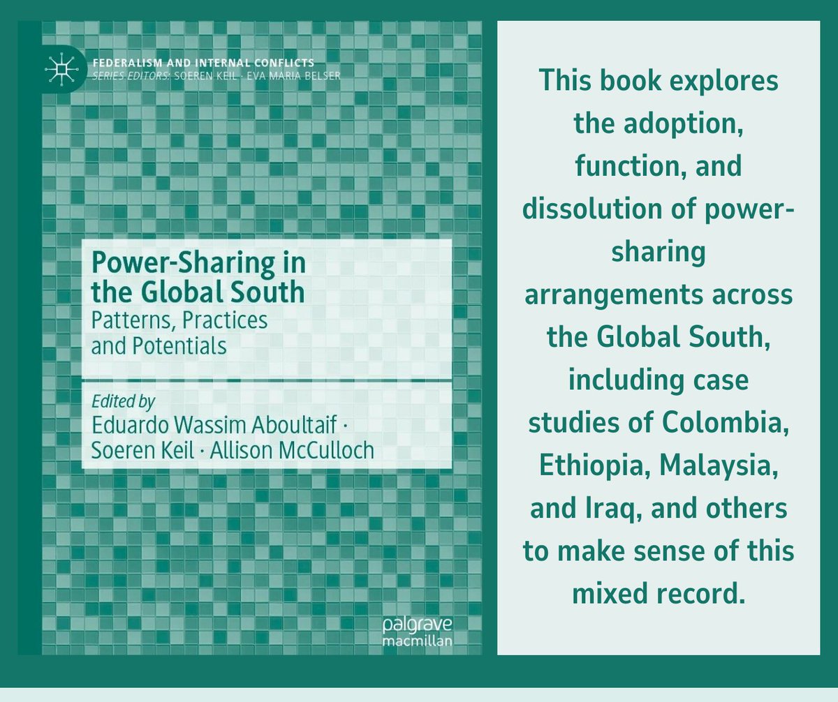 Power-sharing  serves as a popular conflict resolution device at war’s end. Yet, how  does it work? Discover more in this brand new edited book "Power Sharing  in the Global South" by Pr @allimcculloch, Dr Eduardo Wassim  Aboultaif and Dr Soeren Keil