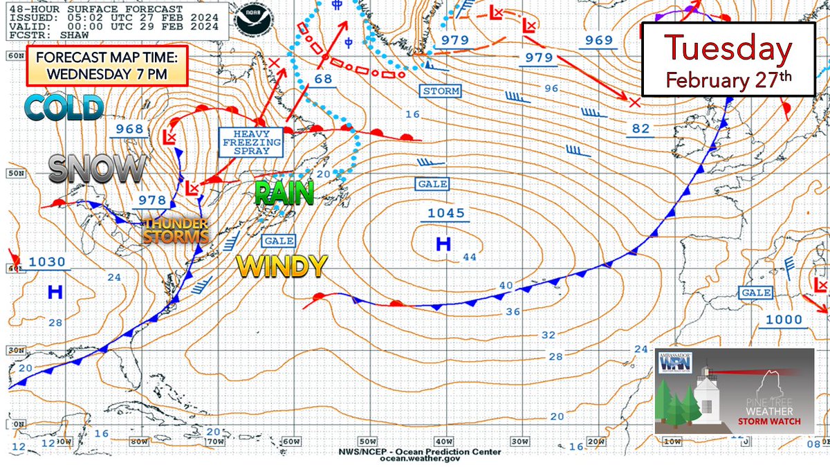 PineTreeWeather's tweet photo. ⚠️TUESDAY - HIGH WIND WATCH for #MidCoast and #DownEast #Maine with the storm on the way. DISCUSSION on what to expect ► https://t.co/4zgMQnTDpv
#HeyBangor #PortlandME #theloaf #MEwx https://t.co/vx4B9CEhsW