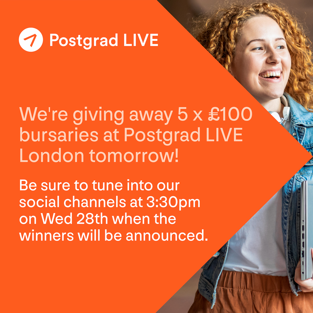 Postgrad LIVE London is TOMORROW at Devon House, Northeastern University! Attend the postgraduate study fair to be in with the chance of winning £100! 💸 REGISTER NOW to secure your free place ➡ findamasters.com/events/postgra…